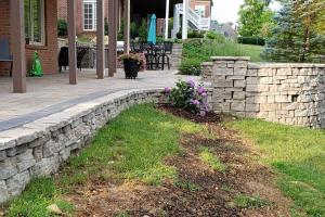 large rounded wall patio