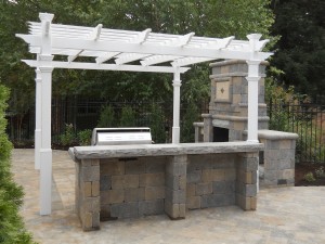 Outdoor brick cooking area   