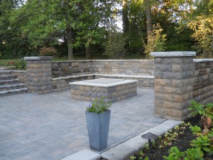 Patio with brick walls                                  