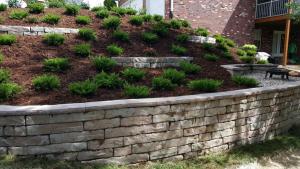 retaining wall with garden